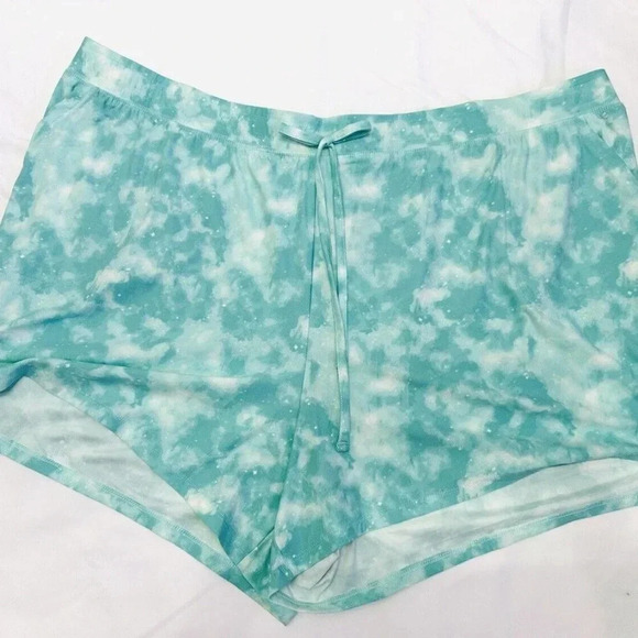 NWT SONOMA Women Sleepwear Drawstring Pockets Tie Dye Green Shorts Plus Size 3X - Picture 1 of 4